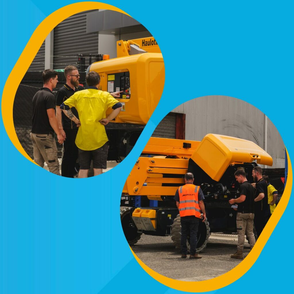 Duralift team working on Haulotte machines