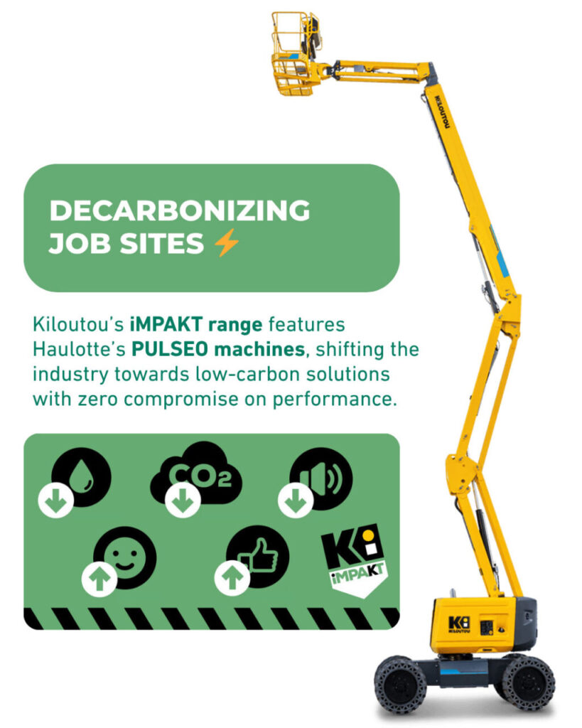 Kiloutou iMPAKT range features Haulotte's PULSEO machines, shiftinh the industry towards low-carbon solutions with zero compromise on performance