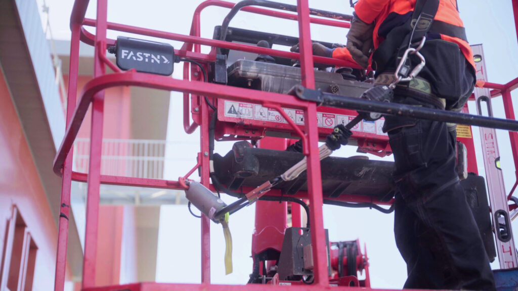 Haulotte MEWP equipped with FASTN for Loxam access