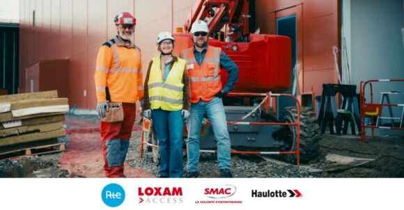 Haulotte MEWP equipped with FASTN anchoring system on the INELFE construction site in Cubnezais.